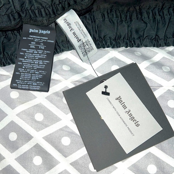 PALM ANGELS
Men's Exodus Side-tape Drawstring Shorts In Black Multicolor - Picture 4 of 7